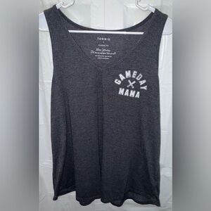 Torrid Size 1 Signature Jersey Game Mama V Neck Girlfriend Tanktop Gray